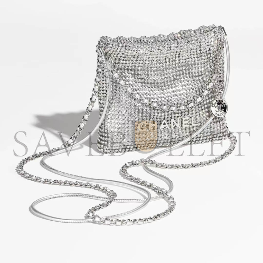 CHANEL MASTER EVENING BGA STRASS,SILVER-TONE METAL SILVER AS4894 (17*15*4cm)